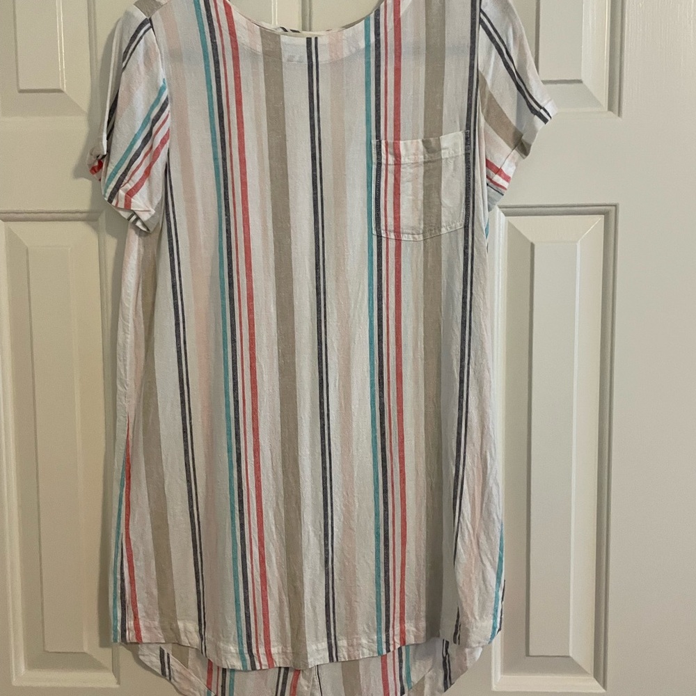 Striped Short Sleeve Dress